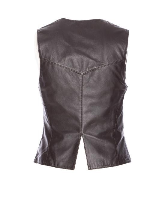 Pinko PINKO Women Vests 105089 A2JNM21 Brown Size S / US 4 / IT 40 - 2 Thumbnail