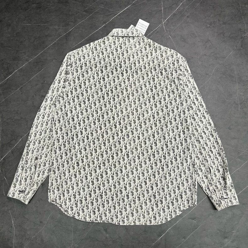 Dior New DIOR Logo Denim Shirt in Gray Size US M / EU 48-50 / 2 - 2 Thumbnail
