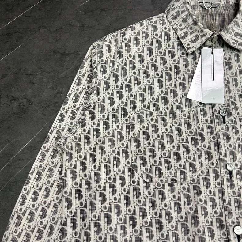 Dior New DIOR Logo Denim Shirt in Gray Size US M / EU 48-50 / 2 - 6 Thumbnail