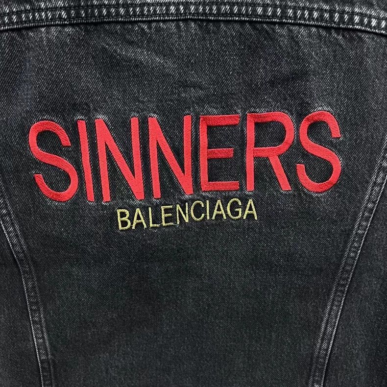 Balenciaga Balenciaga Sinners Denim Jacket Size 44 Size US L / EU 52-54 / 3 - 3 Thumbnail