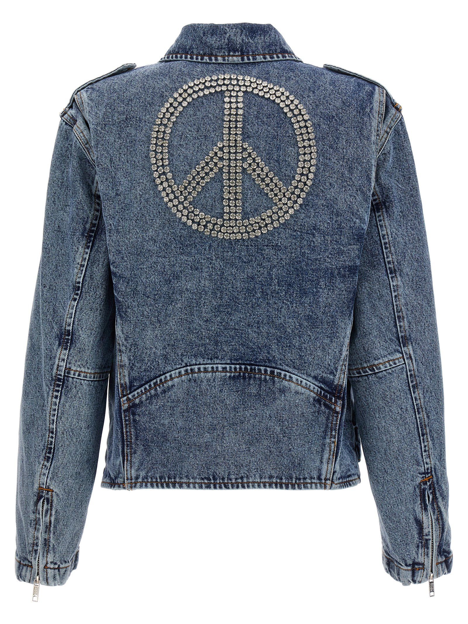 Moschino Crystal Denim Jacket Size S / US 4 / IT 40 - 3 Thumbnail