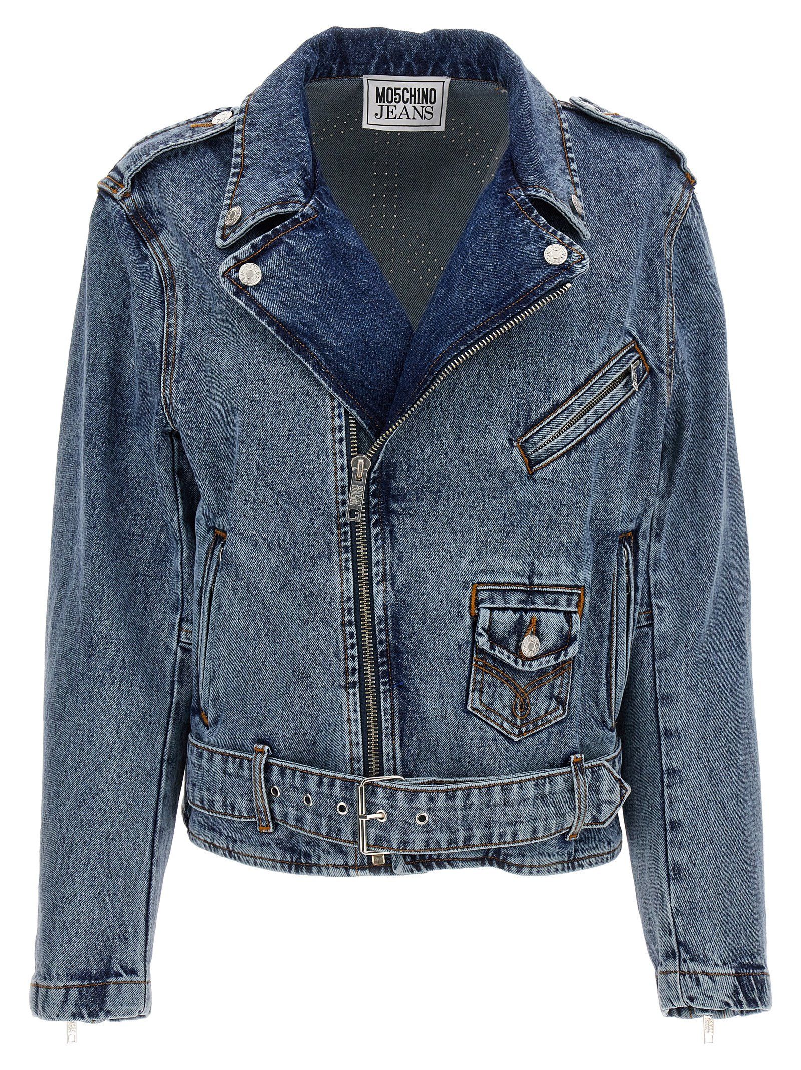 Moschino Crystal Denim Jacket Size S / US 4 / IT 40 - 2 Thumbnail
