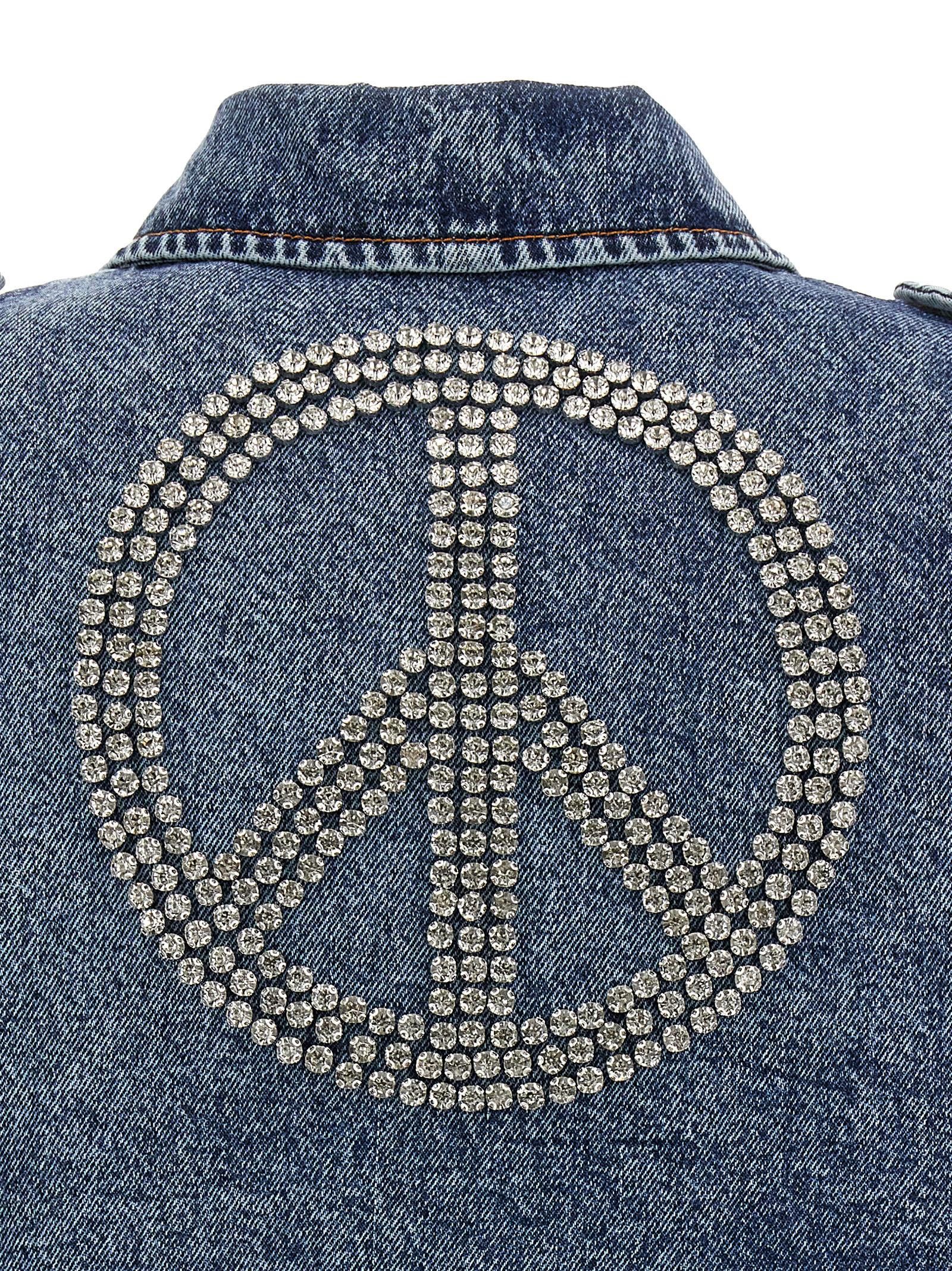 Moschino Crystal Denim Jacket Size S / US 4 / IT 40 - 5 Thumbnail