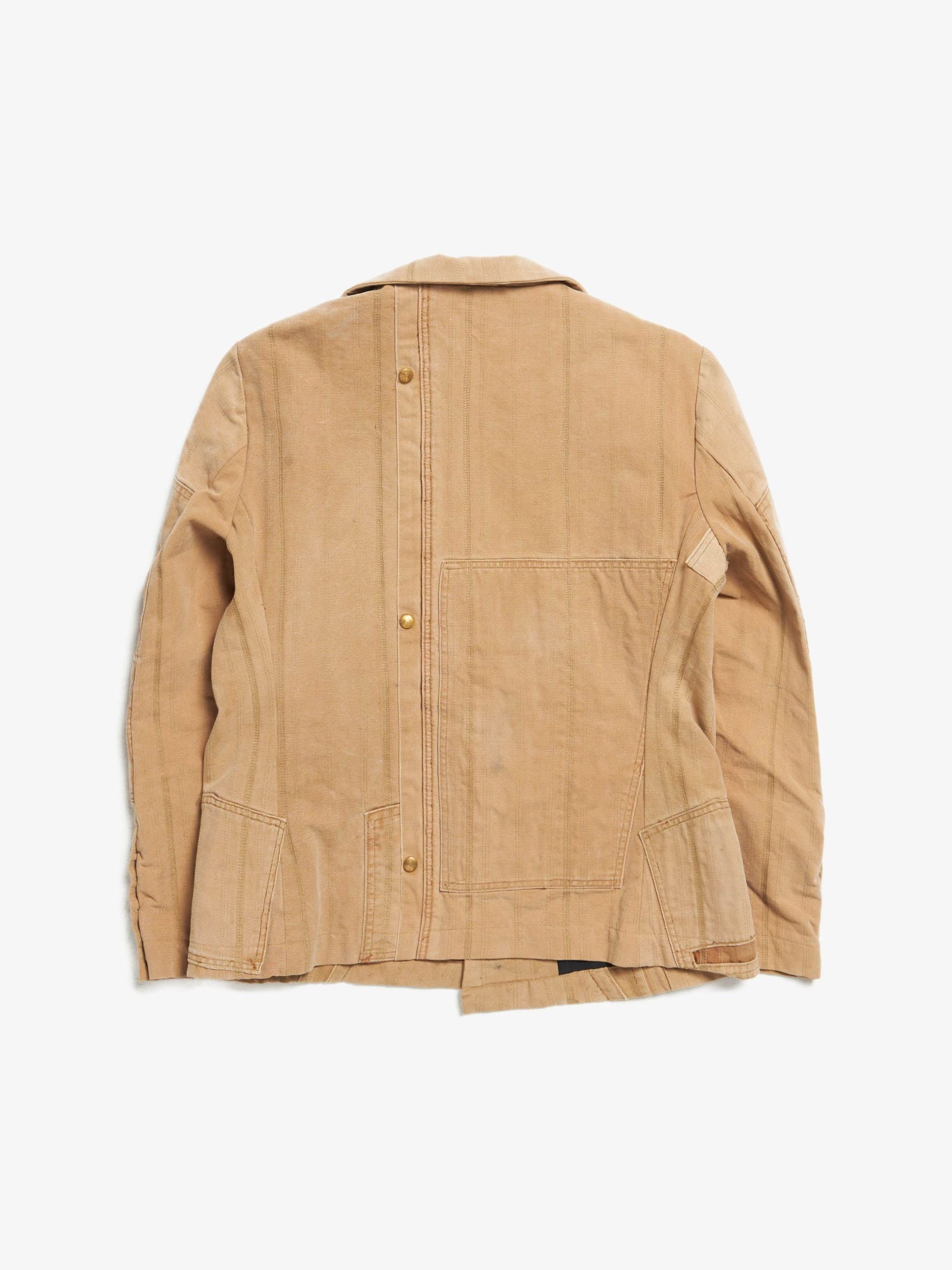Greg Lauren Mustard Work Canvas Pinstripe Blazer Jacket Size US XXL / EU 58 / 5 - 2 Thumbnail