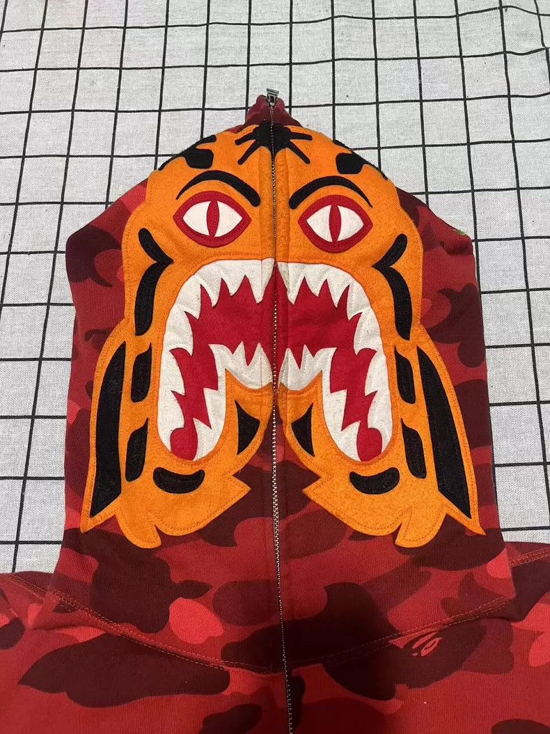 Bape Bape Red Camouflage Tiger Head Jacket Size US XL / EU 56 / 4 - 3 Thumbnail