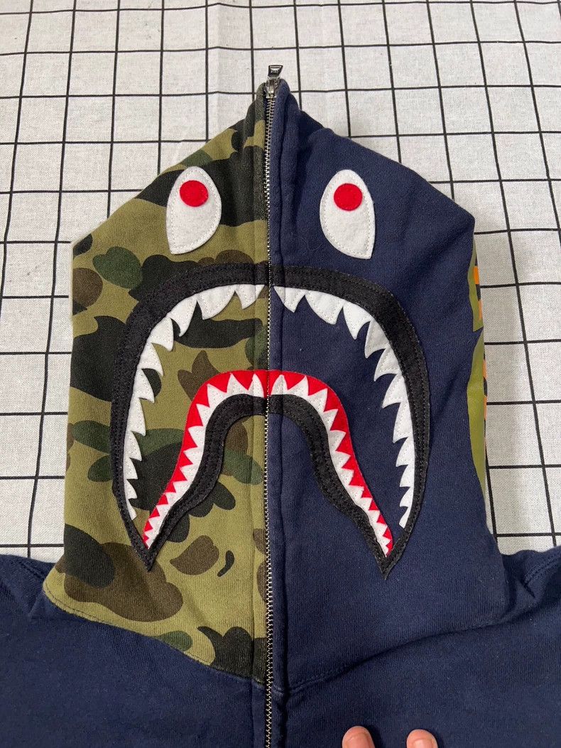 Bape Bape Shark Zip-Up Camo Hoodie Size US M / EU 48-50 / 2 - 3 Thumbnail