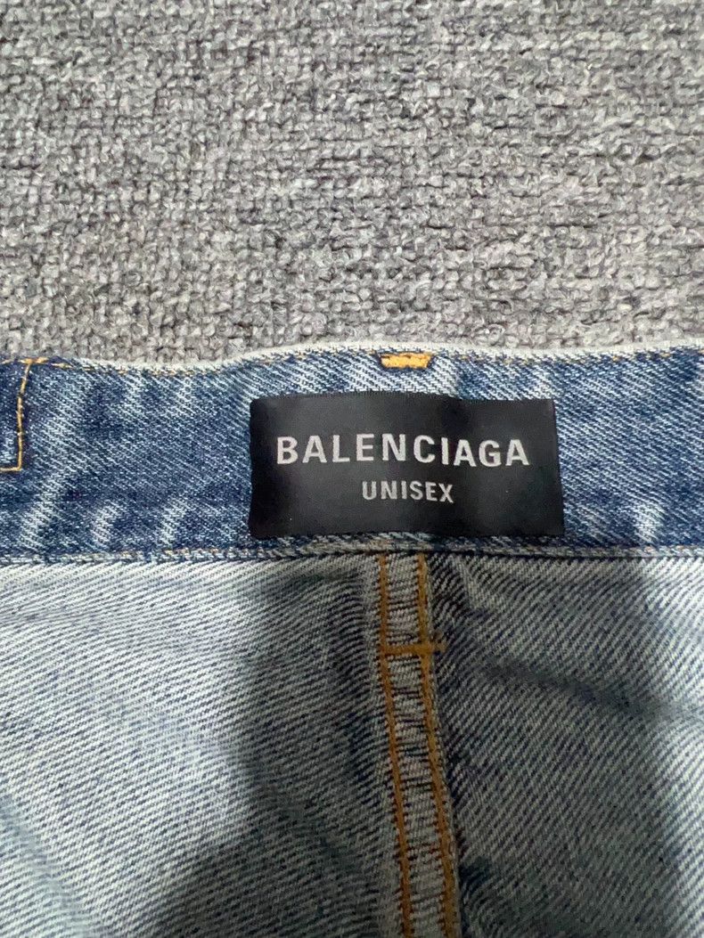 Balenciaga Balenciaga Distressed Wash Denim Pants for Men Size US 26 / EU 42 - 3 Thumbnail