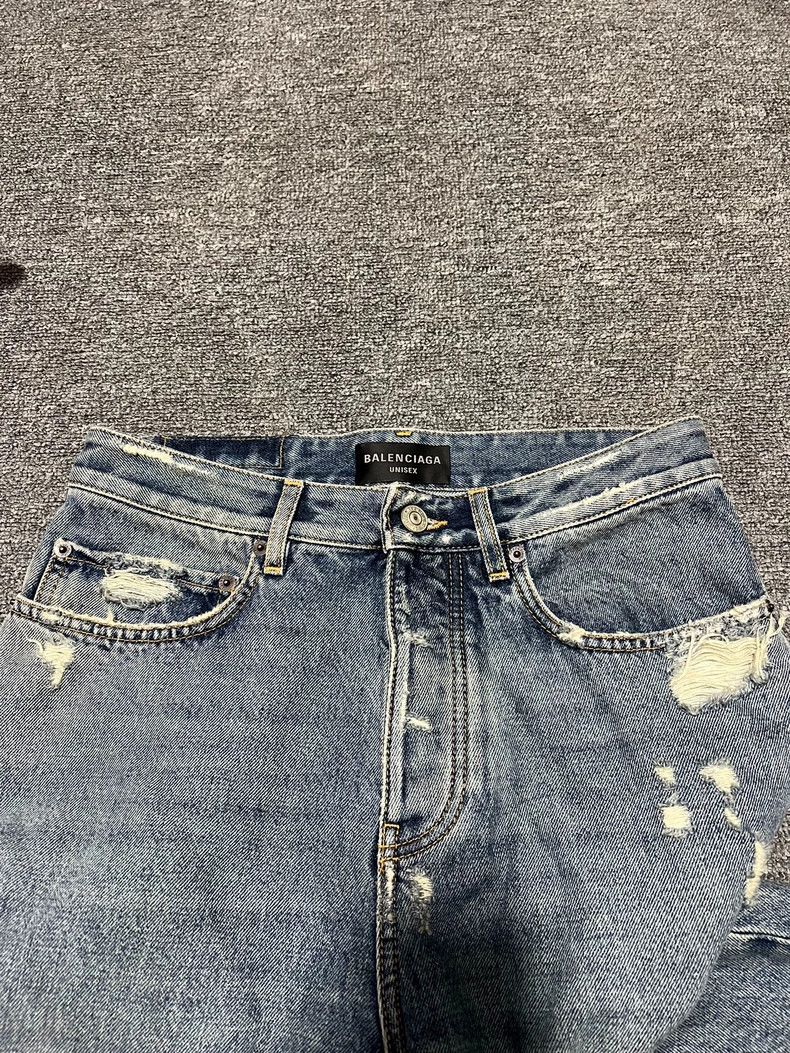 Balenciaga Balenciaga Distressed Wash Denim Pants for Men Size US 26 / EU 42 - 6 Thumbnail