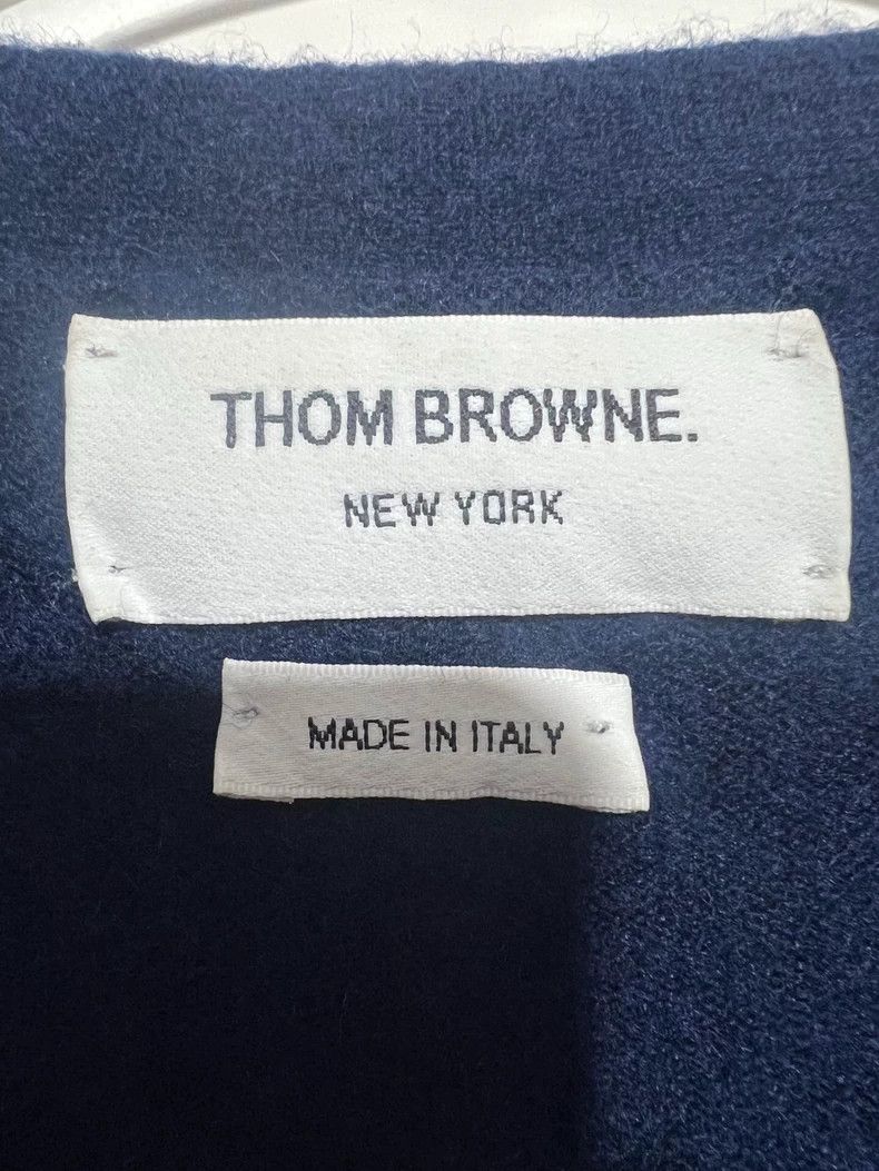 Thom Browne Classic Navy Blue Cardigan with Stripes Size US M / EU 48-50 / 2 - 4 Thumbnail