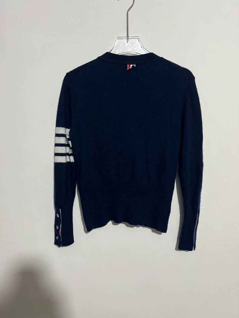 Thom Browne Classic Navy Blue Cardigan with Stripes Size US M / EU 48-50 / 2 - 2 Thumbnail