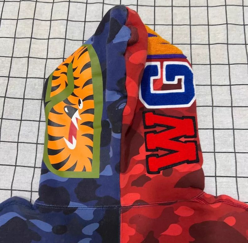 Bape Bape Shark Camo Hoodie Red Blue Size US XL / EU 56 / 4 - 5 Thumbnail