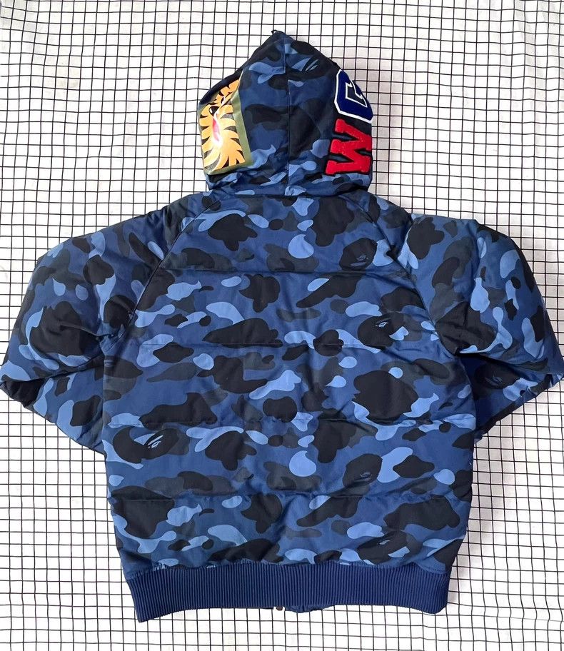 Bape Bape Blue Camouflage Shark Down Jacket Size US L / EU 52-54 / 3 - 2 Thumbnail