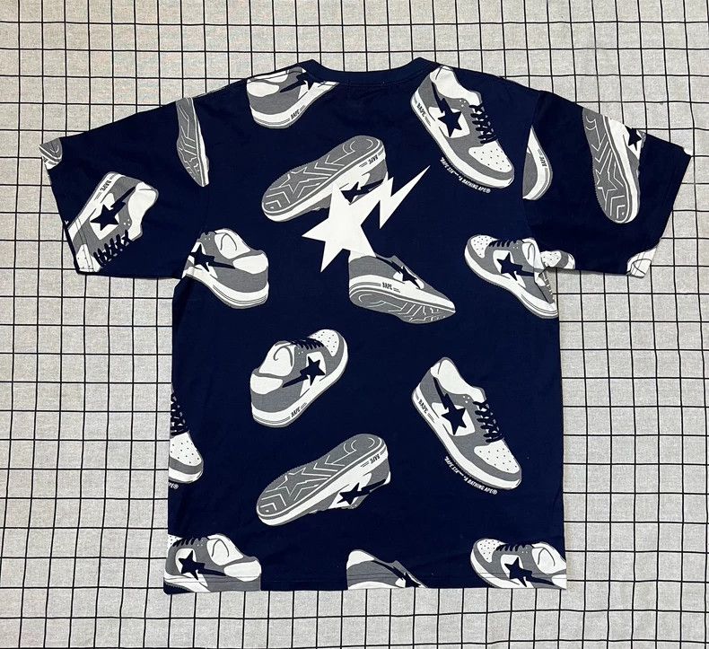 Bape BAPE Short Sleeve Shirt with Shoe Print Size US XL / EU 56 / 4 - 2 Thumbnail