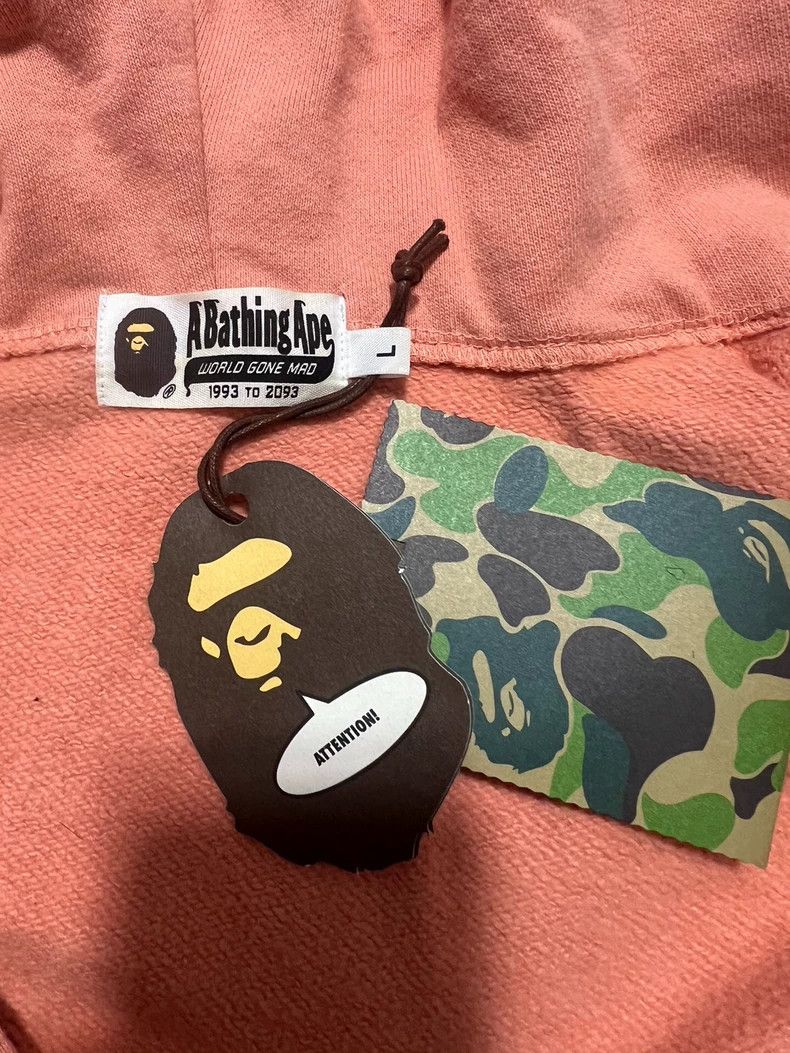 Bape Bape Shark Zip Hoodie in Light Pink Size US L / EU 52-54 / 3 - 5 Thumbnail