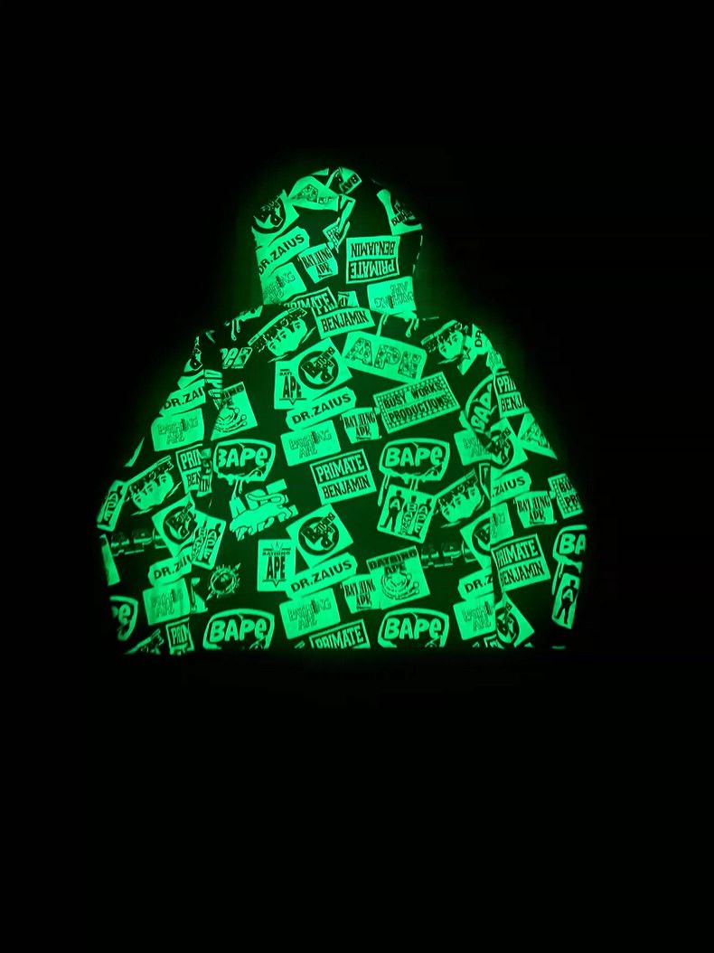 Bape Bape Glow in the Dark Hoodie Jacket Size US XL / EU 56 / 4 - 2 Thumbnail