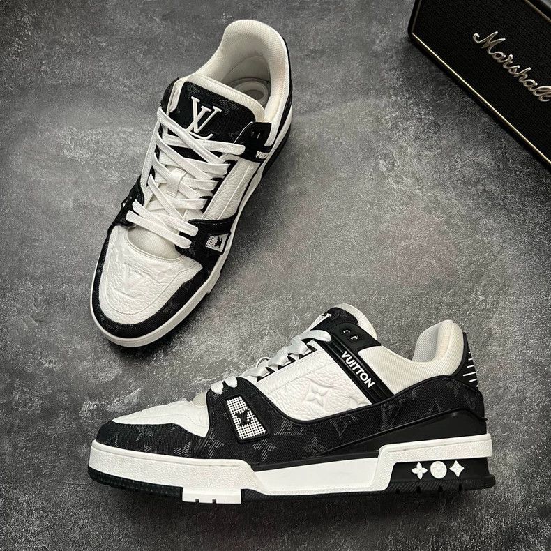 Louis Vuitton LOUIS VUITTON LV TRAINER Black and White Sneakers Size US 8 / EU 41 - 4 Thumbnail