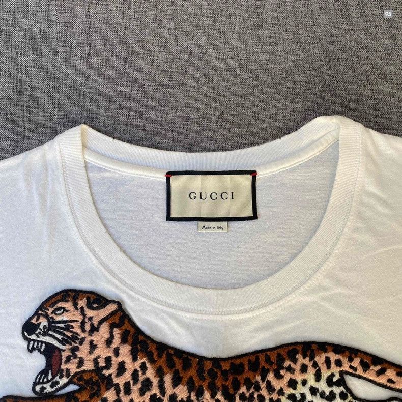 Gucci Gucci Leopard Embroidered Cotton T-shirt-yf Size US L / EU 52-54 / 3 - 3 Thumbnail