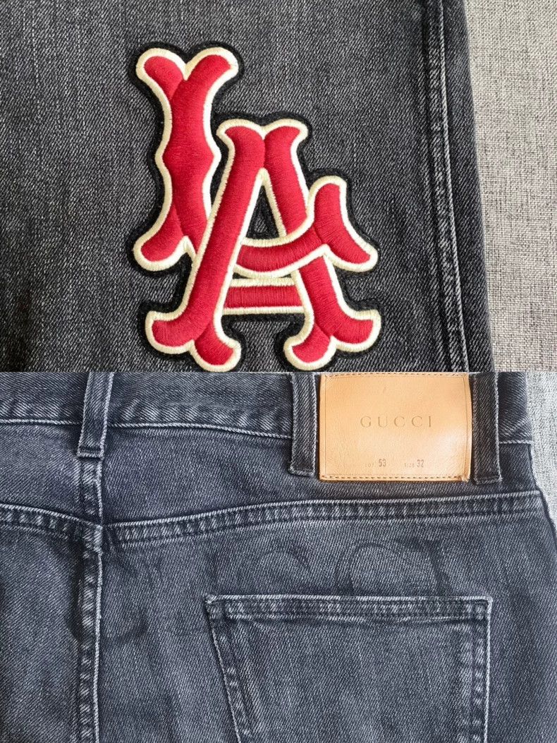 Gucci Gucci LA Embroidered Logo Denim Pants-yf Size US 32 / EU 48 - 5 Thumbnail