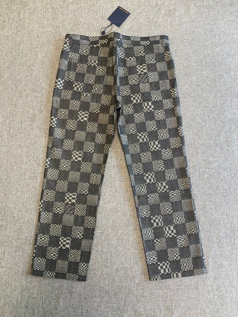 Louis Vuitton Louis Vuitton Gray Checkered Denim Pants-yf Size US 33 - 2 Thumbnail