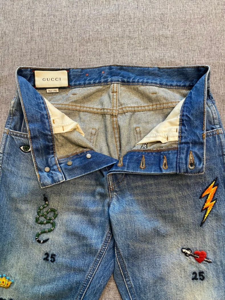 Gucci Gucci Patterned Blue Denim Jeans Size 29-yf Size US 29 - 5 Thumbnail