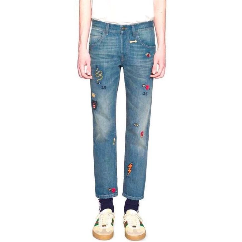 Gucci Gucci Patterned Blue Denim Jeans Size 29-yf Size US 29 - 9 Thumbnail