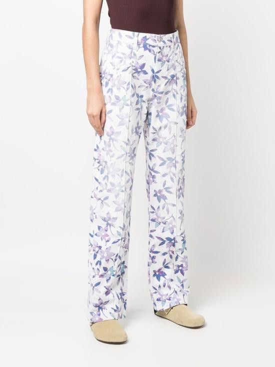 Isabel Marant ISABEL MARANT Women Straight Pants PA2104 22E016I NADEGE23EC Beige Size 27" / US 4 / IT 40 - 2 Thumbnail
