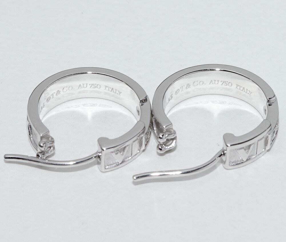 Tiffany & Co. Tiffany & Co. Tiffany Atlas Au750 White Gold Diamond Earrings Calfskin Earrings Size ONE SIZE - 3 Thumbnail