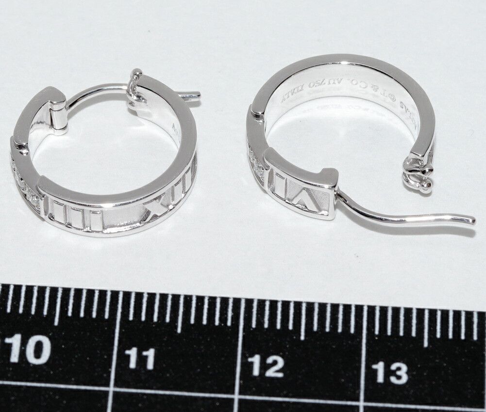 Tiffany & Co. Tiffany & Co. Tiffany Atlas Au750 White Gold Diamond Earrings Calfskin Earrings Size ONE SIZE - 2 Thumbnail