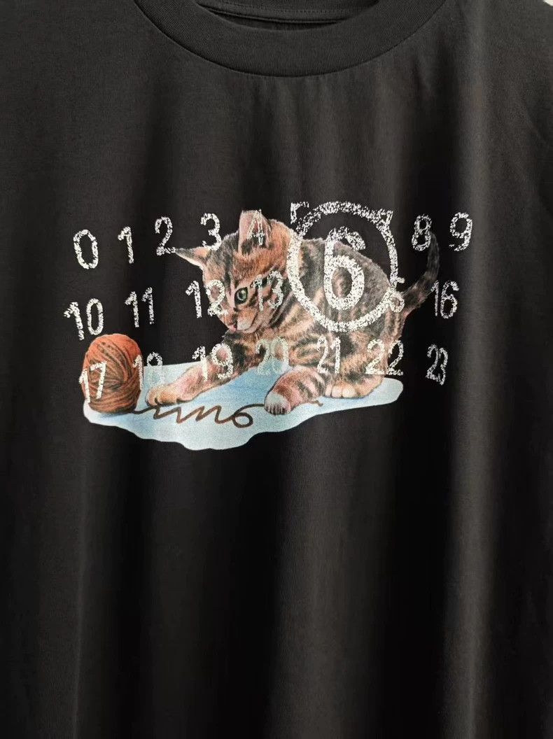 Maison Margiela Black Short Sleeve Shirt with Cat Design-yf Size US XS / EU 42 / 0 - 2 Thumbnail