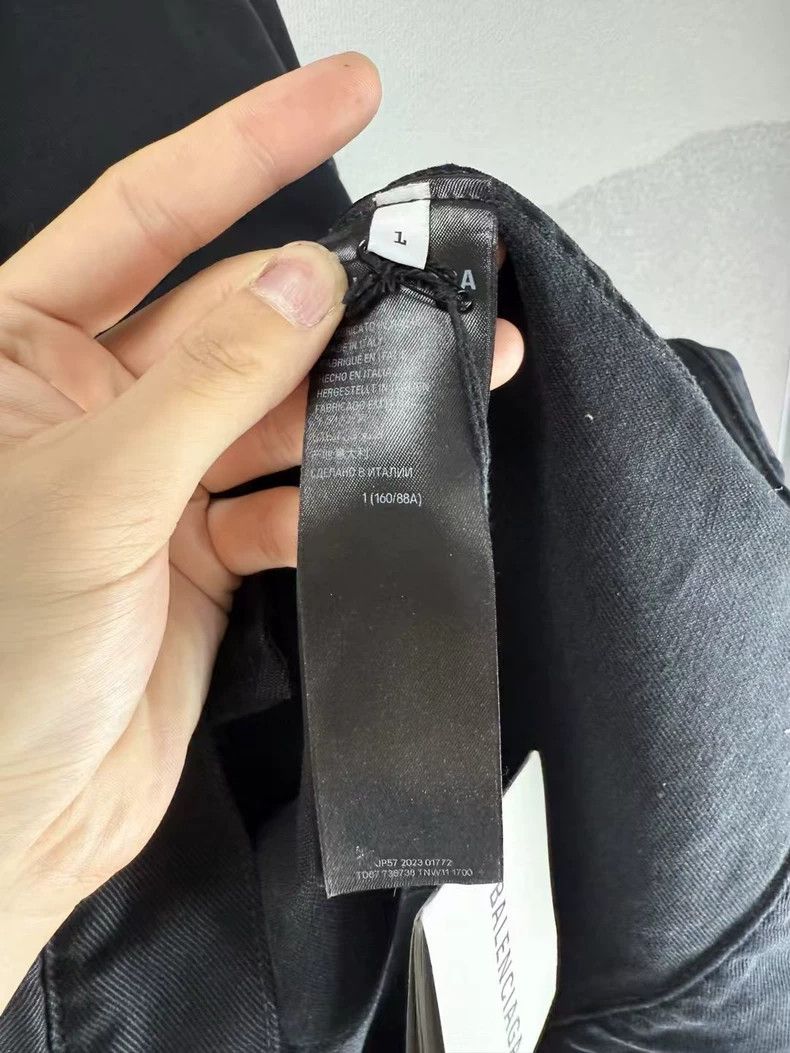Balenciaga Balenciaga Black Denim Jacket with Tape Detail-yf Size US M / EU 48-50 / 2 - 4 Thumbnail
