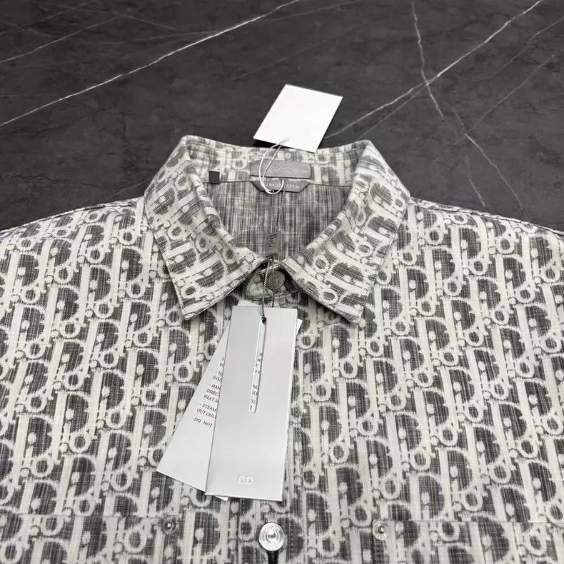 Dior DIOR Water Washed Gray Denim Logo Shirt-yf Size US L / EU 52-54 / 3 - 2 Thumbnail