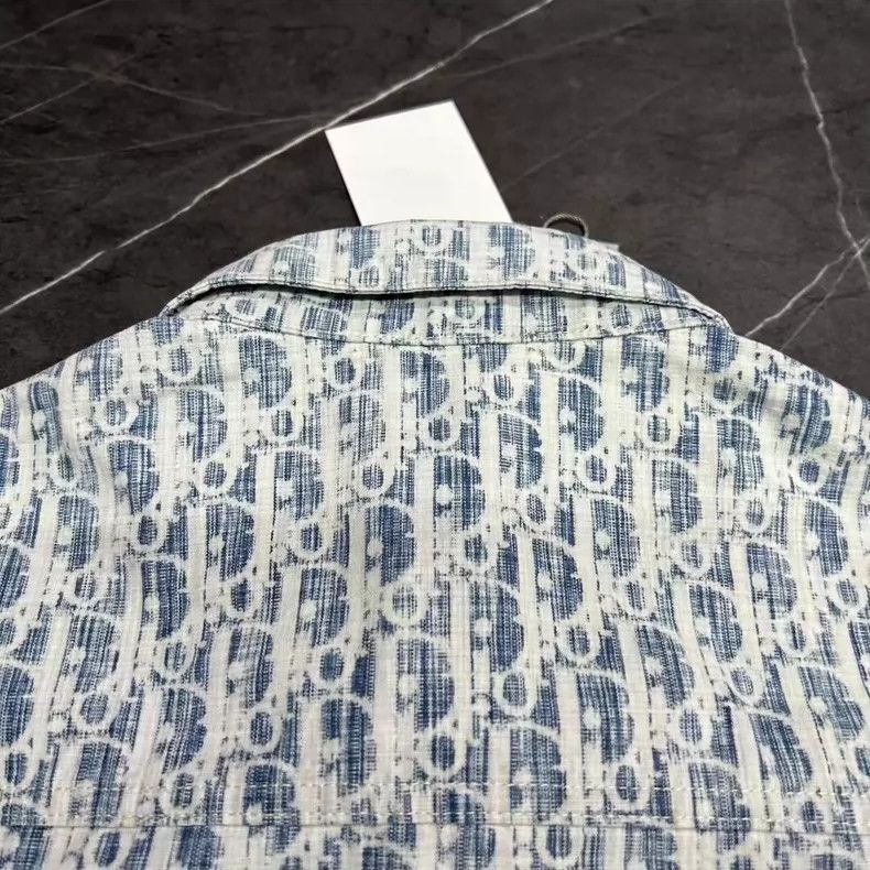 Dior DIOR Water-Washed Blue Denim Logo Shirt-yf Size US M / EU 48-50 / 2 - 5 Thumbnail