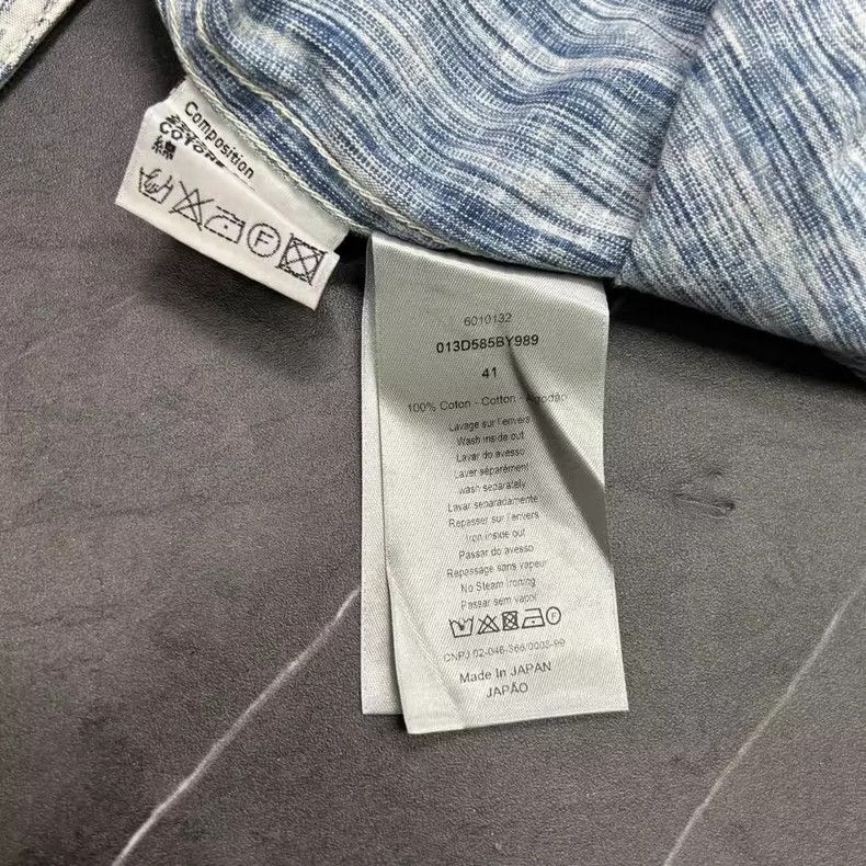Dior DIOR Water-Washed Blue Denim Logo Shirt-yf Size US M / EU 48-50 / 2 - 7 Thumbnail