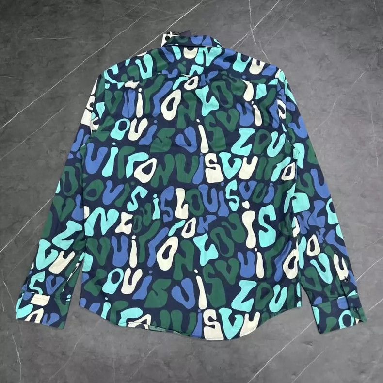 Louis Vuitton Louis Vuitton Graffiti Logo Long Sleeve Shirt-yf Size US XL / EU 56 / 4 - 2 Thumbnail