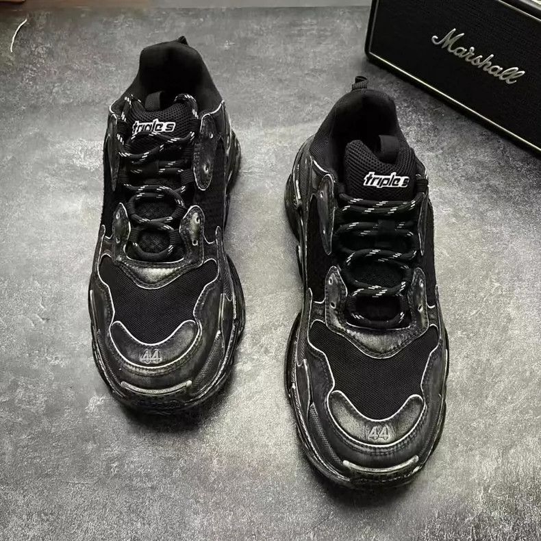 Balenciaga Balenciaga Triple S Black Gray Sneakers-yf Size US 10 / EU 43 - 3 Thumbnail