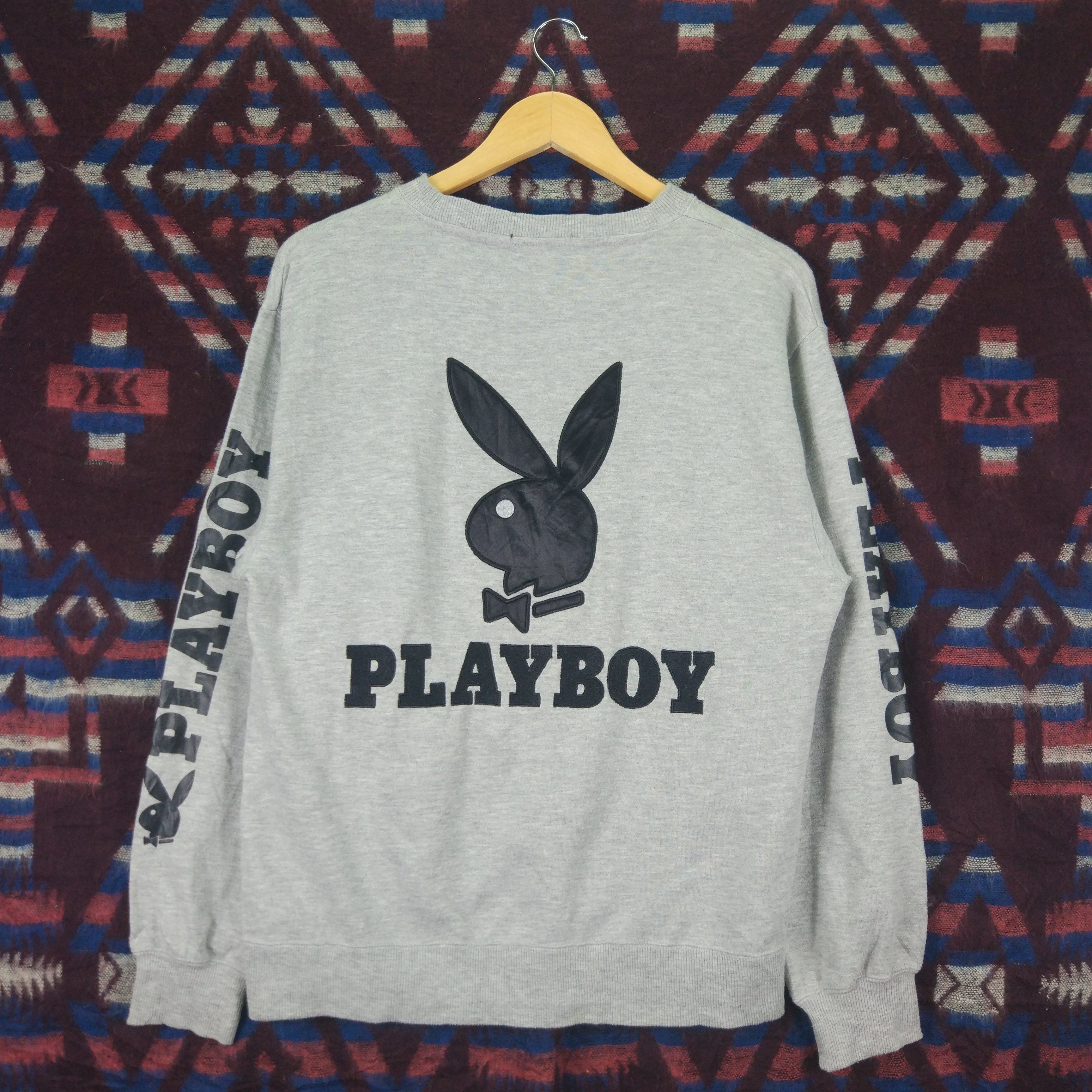 Playboy Big Logo Embroidered Crewneck Pullover Jumper Sweatshirt