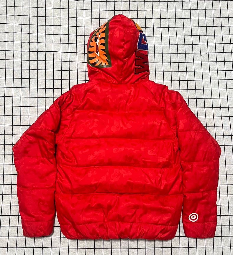 Bape Bape Red Camo Shark Puffer Jacket Medium Size M / US 6-8 / IT 42-44 - 2 Thumbnail