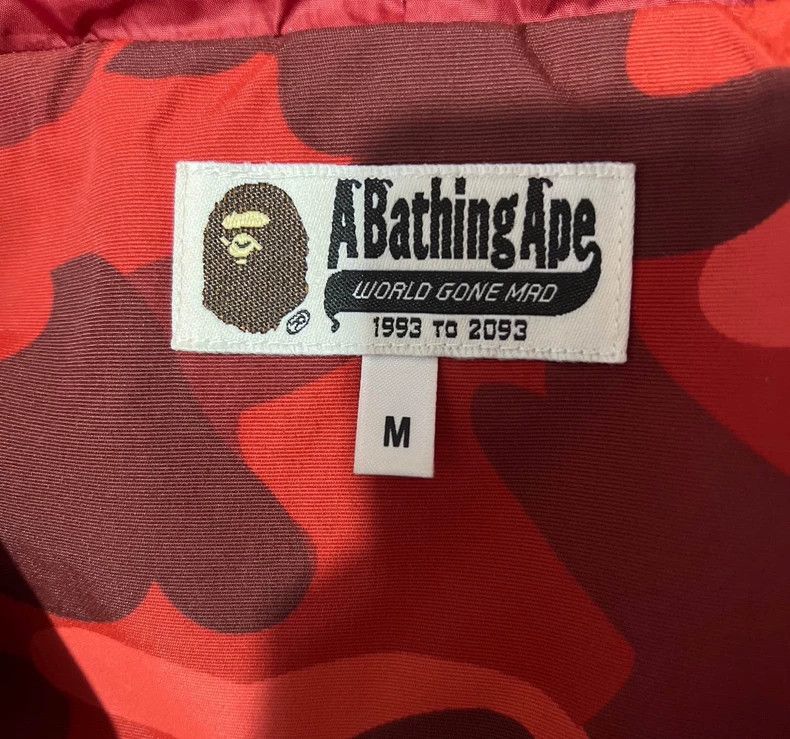 Bape Red Camouflage Shark Puffer Jacket Size M Size M / US 6-8 / IT 42-44 - 3 Thumbnail