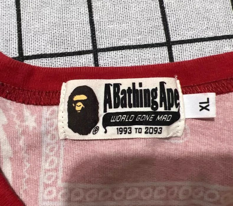 Bape Bape Red Short Sleeve T-Shirt with Design Size XL / US 12-14 / IT 48-50 - 3 Thumbnail