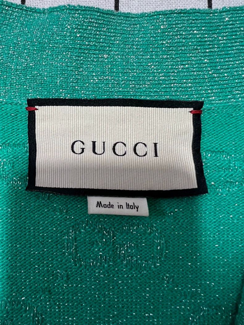 Gucci Green Wool Knit Cardigan Jacket