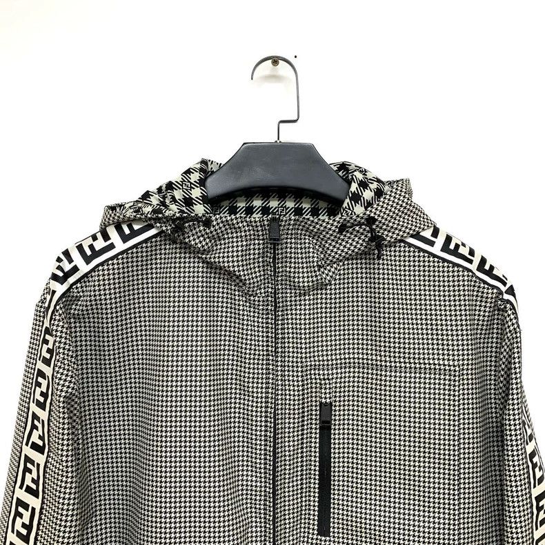 Fendi Fendi Double-Sided Houndstooth Hooded Jacket Size L / US 10 / IT 46 - 6 Thumbnail
