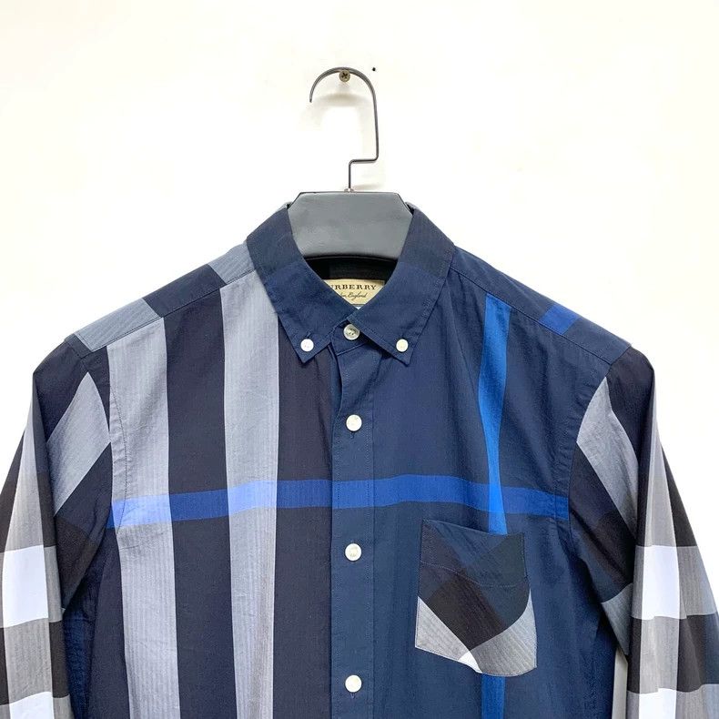 Burberry Burberry Blue Check Button-Up Shirt Size XS / US 0-2 / IT 36-38 - 5 Thumbnail
