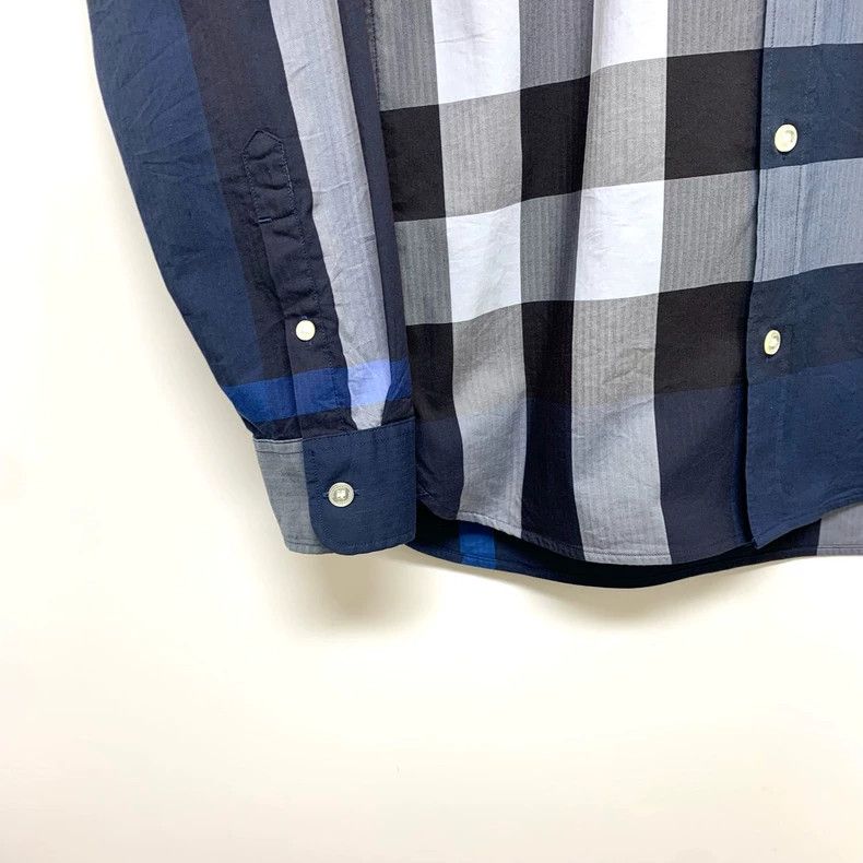 Burberry Burberry Blue Check Button-Up Shirt Size XS / US 0-2 / IT 36-38 - 7 Thumbnail