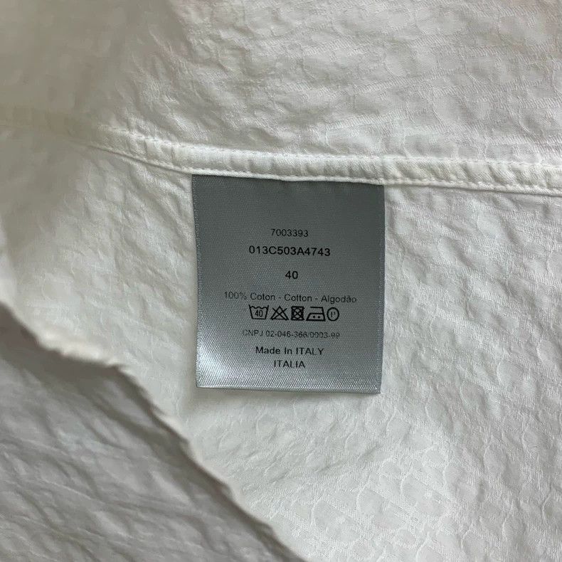 Dior Dior Short Sleeve Embossed Pattern Shirt Size L / US 10 / IT 46 - 3 Thumbnail