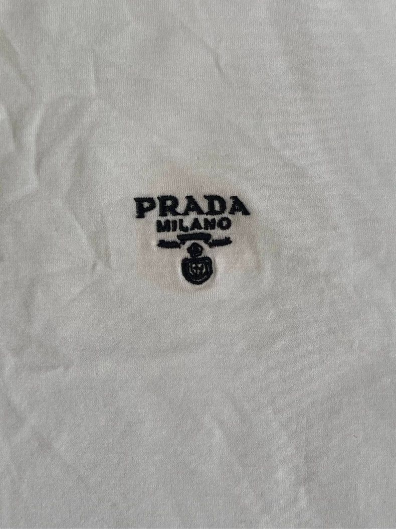 Prada PRADA SS22 White Logo Short Sleeve Polo Size S / US 4 / IT 40 - 4 Thumbnail