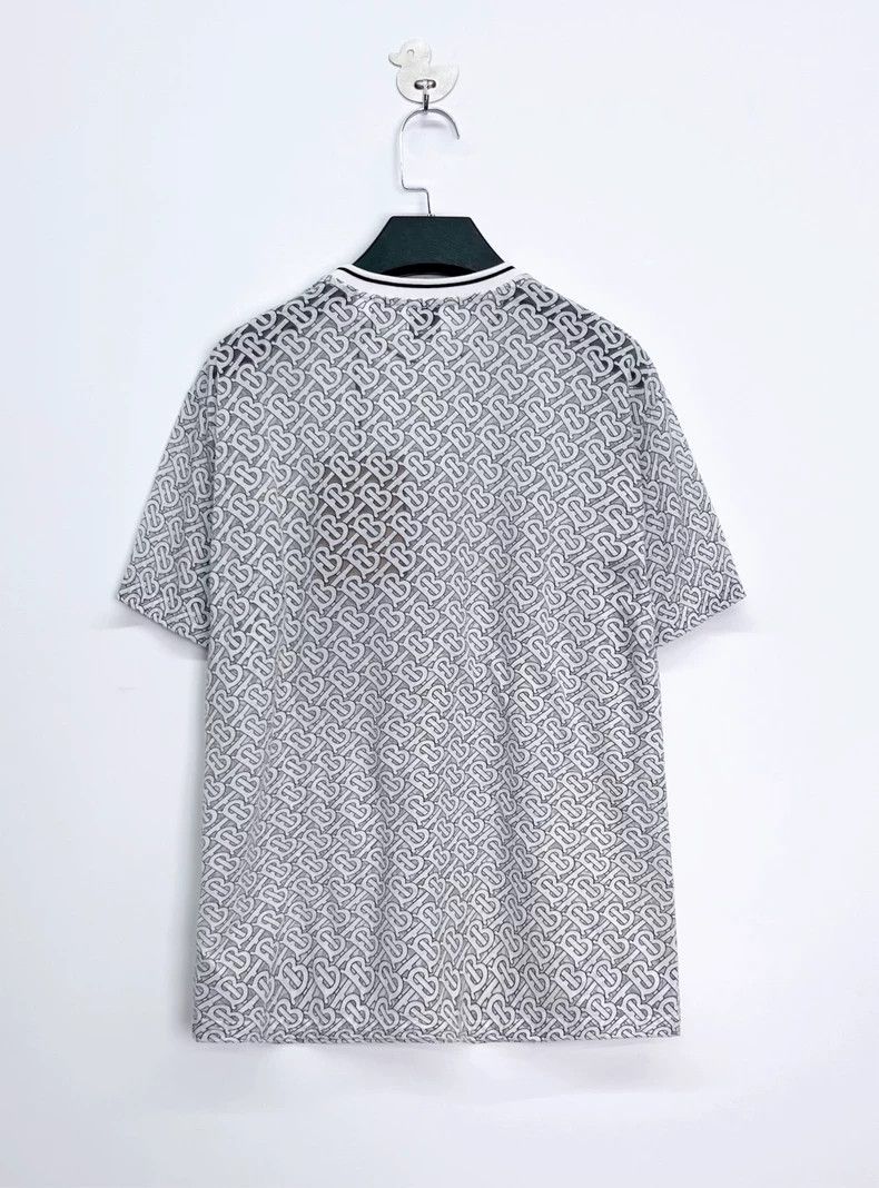 Burberry Burberry White Logo Sheer Short Sleeve Top Size S / US 4 / IT 40 - 2 Thumbnail