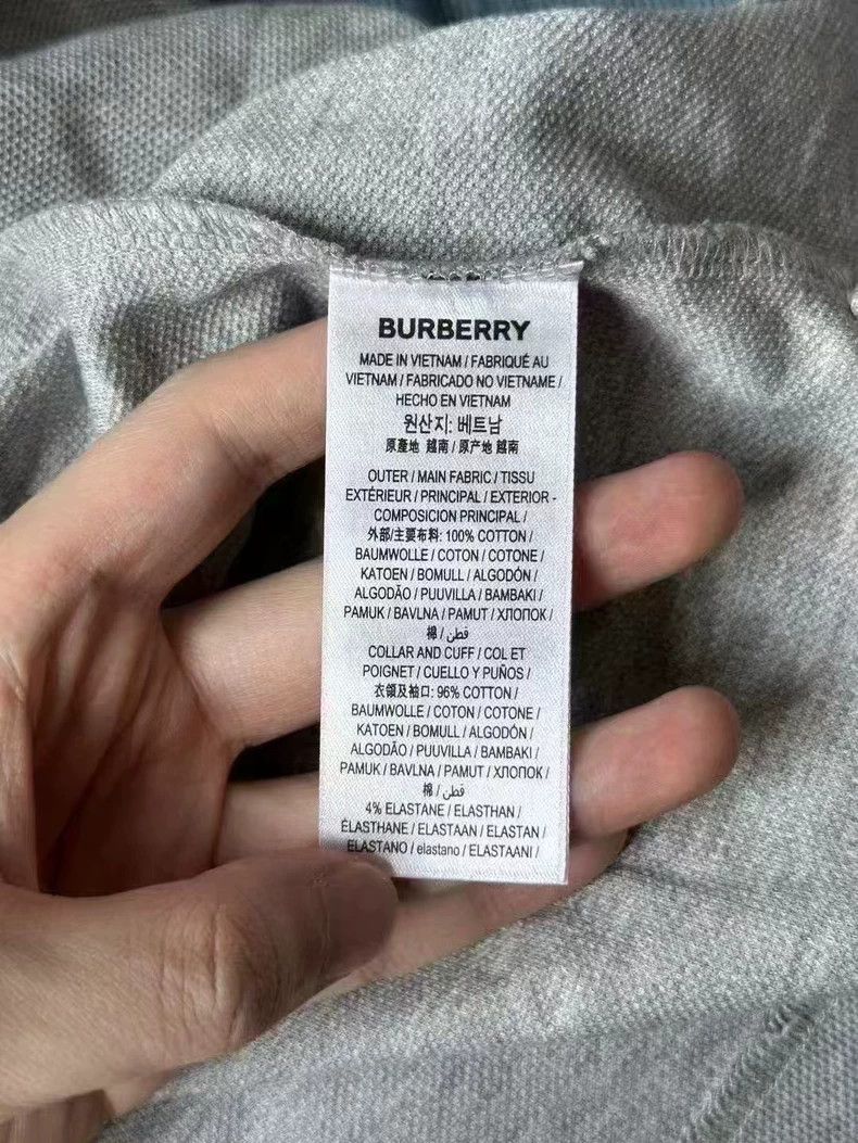 Burberry Burberry Gray Wheat Embroidery Short Sleeve Polo Size L / US 10 / IT 46 - 3 Thumbnail