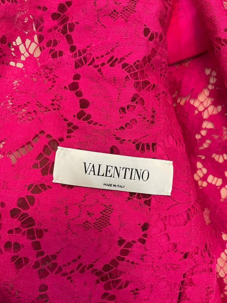Valentino Pink Lace Jacket with Embroidery Design Size L / US 10 / IT 46 - 4 Thumbnail