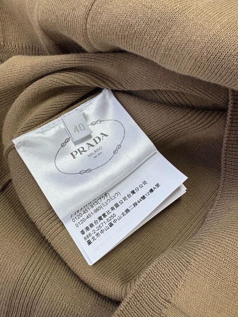 Prada Prada Beige Ribbed Cotton Knit Top Size S / US 4 / IT 40 - 5 Thumbnail