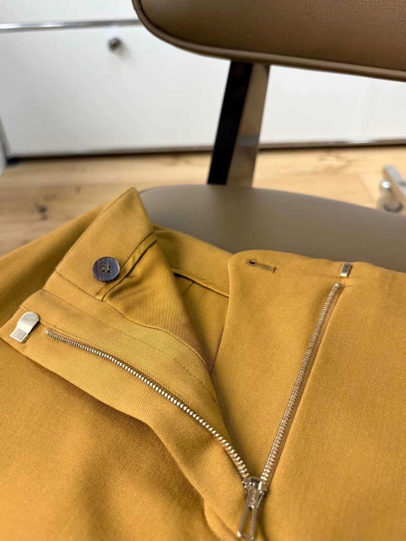 Hermes Hermes Yellow Wool Skirt Pants Size 34 Size 34" / US 12 / IT 48 - 4 Thumbnail